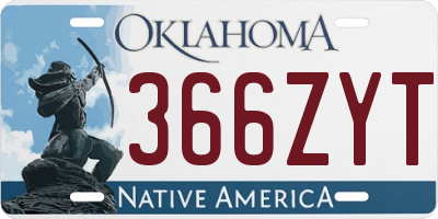 OK license plate 366ZYT