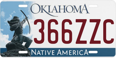 OK license plate 366ZZC