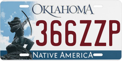 OK license plate 366ZZP