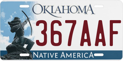 OK license plate 367AAF