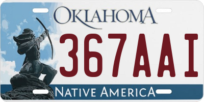 OK license plate 367AAI