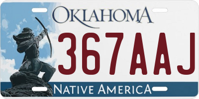 OK license plate 367AAJ