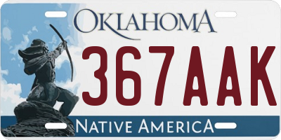 OK license plate 367AAK