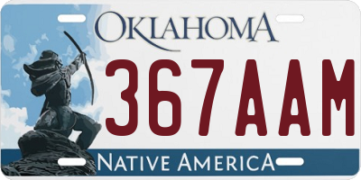 OK license plate 367AAM