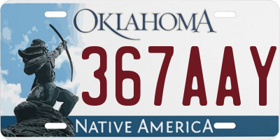 OK license plate 367AAY