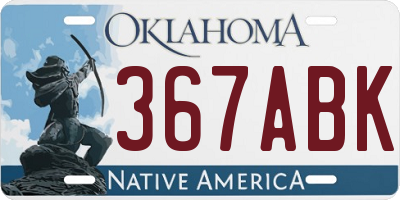 OK license plate 367ABK