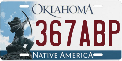 OK license plate 367ABP