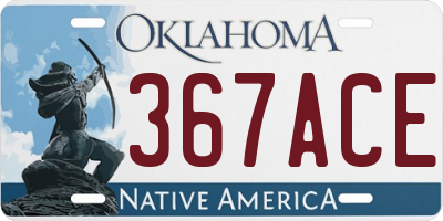 OK license plate 367ACE