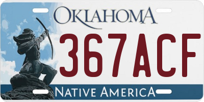 OK license plate 367ACF
