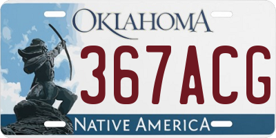 OK license plate 367ACG