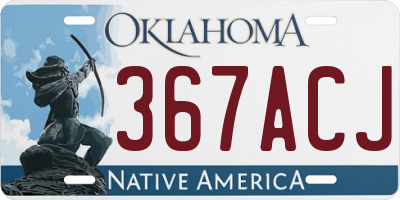 OK license plate 367ACJ