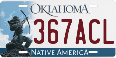 OK license plate 367ACL