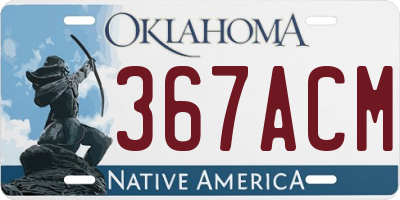 OK license plate 367ACM
