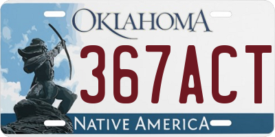 OK license plate 367ACT