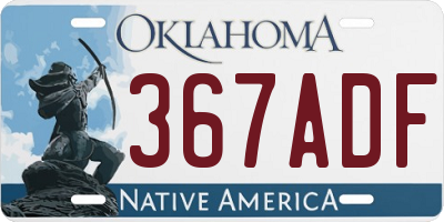 OK license plate 367ADF