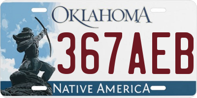 OK license plate 367AEB