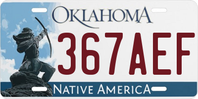 OK license plate 367AEF
