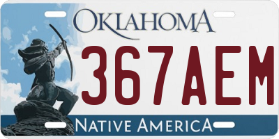 OK license plate 367AEM