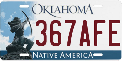 OK license plate 367AFE