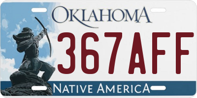 OK license plate 367AFF
