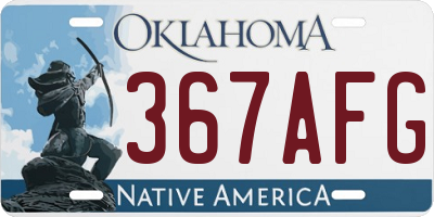 OK license plate 367AFG