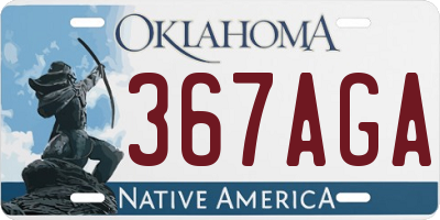 OK license plate 367AGA