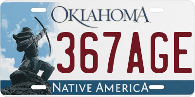 OK license plate 367AGE