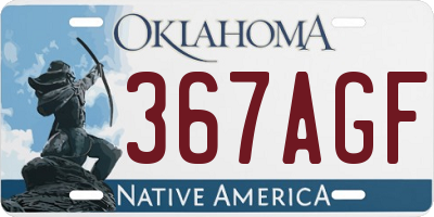OK license plate 367AGF