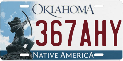 OK license plate 367AHY