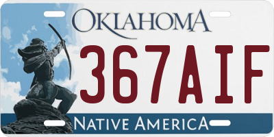 OK license plate 367AIF