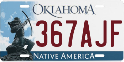 OK license plate 367AJF