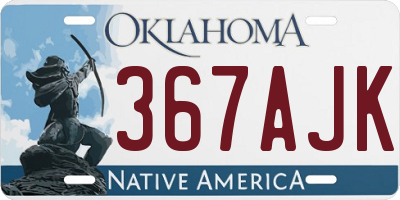 OK license plate 367AJK
