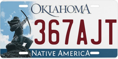 OK license plate 367AJT