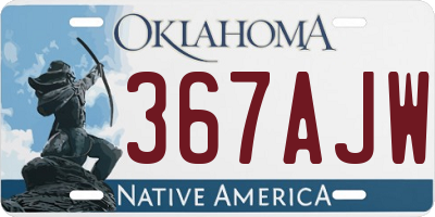 OK license plate 367AJW