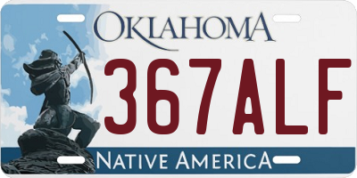 OK license plate 367ALF