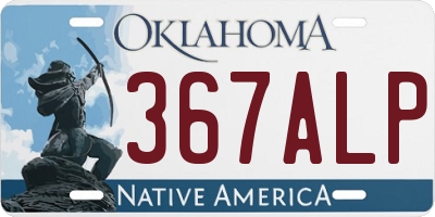 OK license plate 367ALP