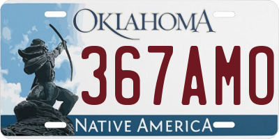 OK license plate 367AMO