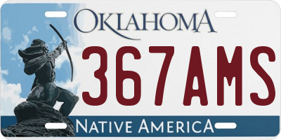 OK license plate 367AMS
