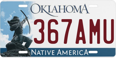 OK license plate 367AMU