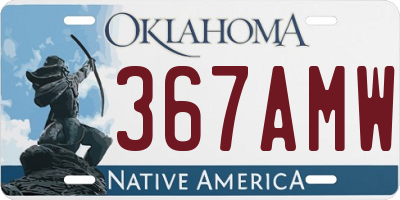 OK license plate 367AMW