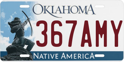 OK license plate 367AMY