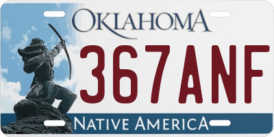 OK license plate 367ANF