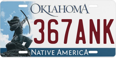 OK license plate 367ANK