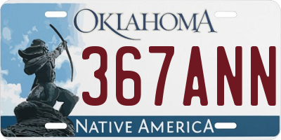 OK license plate 367ANN