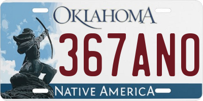 OK license plate 367ANO