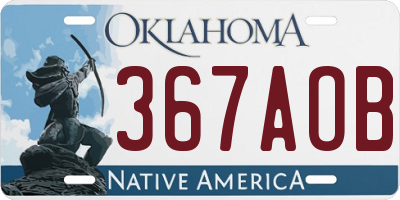OK license plate 367AOB