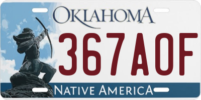 OK license plate 367AOF