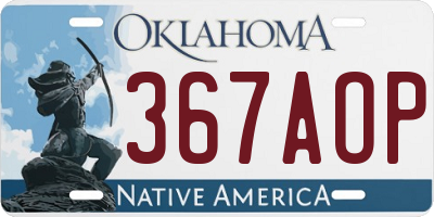 OK license plate 367AOP