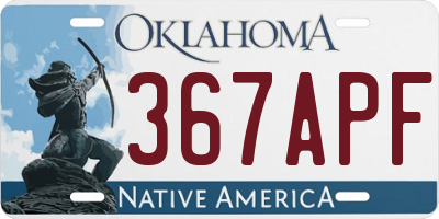 OK license plate 367APF