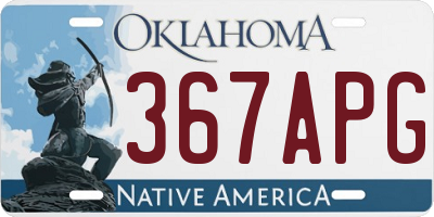 OK license plate 367APG